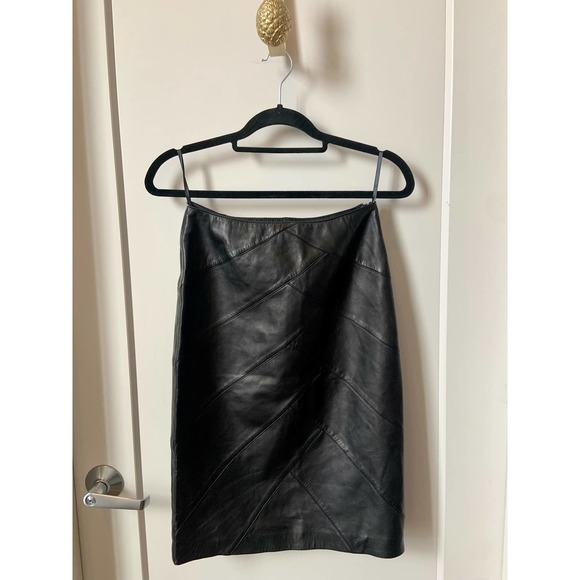 Escada Vintage Leather Skirt Size 34 - Picture 1 of 6
